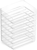 TRU RED Side-Load Stackable Plastic Letter Tray, Clear, 6-Pack by TRURED