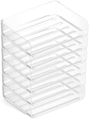 TRU RED Side-Load Stackable Plastic Letter Tray, Clear, 6-Pack by TRURED