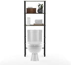 Furinno Turn-N-Tube with 3 Shelves Toilet Space Saver, French Oak Grey/Black - Image 5