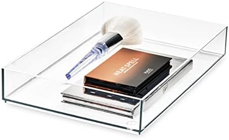 iDesign The Sarah Tanno Collection Plastic Cosmetic Drawer Organizer, 8" x 12" x 2", Clear by iDesign
