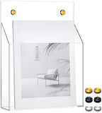 Feifeiya 1 Pcs Clear Acrylic File Holder Wall Mount, 12.6"x9.5"x2.4" by Feifeiya