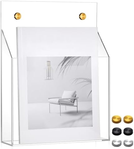 Feifeiya 1 Pcs Clear Acrylic File Holder Wall Mount, 12.6"x9.5"x2.4" by Feifeiya