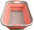 SAMMART 41L (10.8 gallon) Collapsible Plastic Laundry Basket - Foldable Pop Up Storage Container/Organizer - Portable Washing Tub - Space Saving (Grey/Quartz Pink, Rectangular) by SAMMART