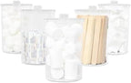 SurgiMac Sundry Jar with Lid, 4.25 x 6.5 Inch, Clear Plastic Storage Container, Compact & Durable, for Cotton Balls & Supplies, 5 Count by SurgiMac