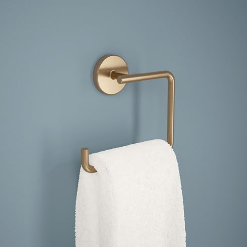 Delta Hand Towel Holder | Square Champagne Bronze Ring for Hanging Towels in Kitchen, Bathroom | Trinsic Accessories - Image 2