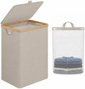 IEGrow Laundry Hamper with Lid,85L Laundry Basket with Mesh Bags,Oatmeal by iEGrow