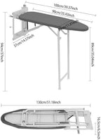 Pull-Out Ironing Board, Foldable Ironing Board with Grey Cover, Wardrobe Mount Ironing Boards for Small Spaces, Home, Laundry Room, Space-Saving - Image 4