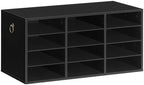 HOOBRO Countertop Mail Sorter, Wooden Literature Organizer, Student Mailbox for Classroom, Desktop Organizer for Office Home School, 12 Compartments Black BK43WF01 by HOOBRO