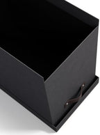 Bigso John Desktop File Box - Storage Solution and Document Organizer for Important Paperwork - Durable Hanging File Box with Lid and Leather Handle - 7.36 in x 13.26 in x 10.51 in - Black - Image 4