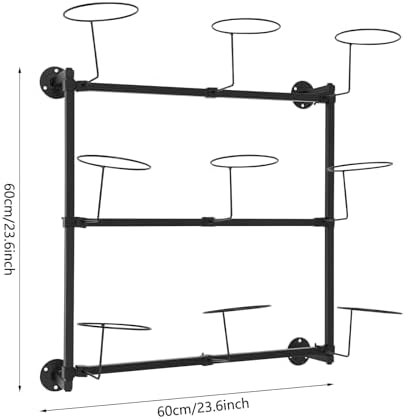 9Pcs Hat Hooks Wire Grid Wall Hat Holder, 3 Tier Hat Display Multiple Hooks for Gridwall for Retail Cloth Wardrobe Capacity 22.05 lbs - Image 2