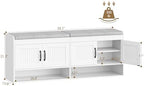 Hzuaneri 55.1" Shoe Storage Bench, Shoe Bench with 4 Doors & Padded Cushion - Image 3