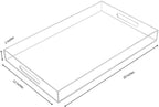 Clear Sturdy Acrylic Serving Tray with Handles-12x20Inch-Serving Coffee,Appetizer,Breakfast,Butler-Kitchen Countertop Makeup Drawer Organizer-Vanity Table Ottoman Tray-Decorative Tray - Image 2