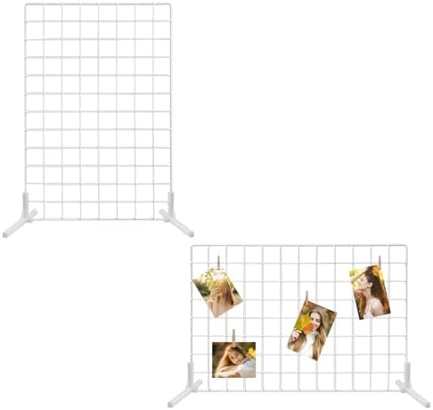 2 Sets Wall Grid Decorative Panel with Base for Photo Display by Unknown