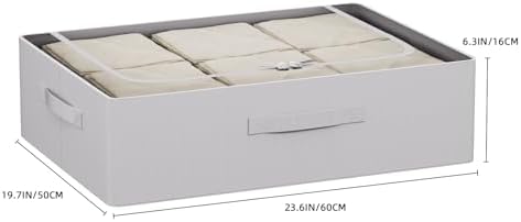 CYhom 3Pcs Under Bed Storage Bins with Metal Frame - Shoe Organizer for Closet with Clear Cover Oxford Fabric Sturdy Underbed Container Foldable Stackable Clothes Organizer (Grey, 23.5x19.7x6.3) - Image 7