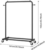 Sywhitta Metal Clothing Rack on Wheels with Bottom Shelf, for Clothes,Black - Image 3