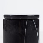 Black Marble Storage Canister, Cylinder 3 inch Diam x 3.5 Inch Ht Marble Jar with Lid, Natural Premium Bathroom Organizer for Cotton Balls, Jewery, Bath Salt, Q tip Holder for Powders, Countertop - Image 4