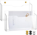Feifeiya 2 Pcs Clear Acrylic File Holder Wall Mount, 14"x8.3"x2.4" by Feifeiya