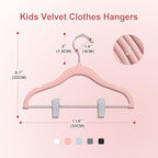 Baby Velvet Hangers with Clips Non-Slip for Clothes Pink 24 Pack - Image 2