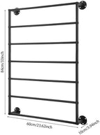 7 Tier Wall Mounted Tie Rack Scarf Display Stand Belt Pants Hangers Scarves Hijab Stand, Towel Rack Ribbon Holder,Wrapping Paper Spool Storage for Retail,Store (Black, 7 Tier 23.6x33in) - Image 4