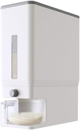 Lifewit Rice Container 27 Lbs, One-Press Dispenser with Measuring Cup by Lifewit