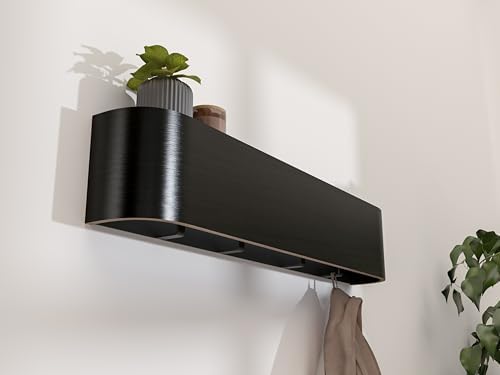 OLEEK wall Coat Rack - wall Shelf with Hooks - entryway Hooks - entryway Shelf - Modern Coat Rack - Wooden Coat Rack wall Mount for Home Decor - Wooden Mount for Home Decor - Coat Hanger Wall Mount - Image 5