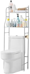 2-Tier Over The Toilet Rack,Bathroom Organizer Shelf,Freestanding Space Saver for Restroom,Laundry,Balcony,Stainless Steel Bathroom Shelf Above Toilet,Sturdy,Waterproof by Mochalight
