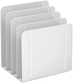 Acrimet 4-Section File Sorter Vertical, Metal Desktop Organizer, White by Organizingyourlife