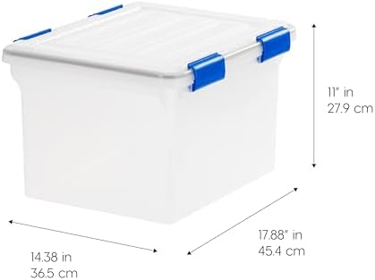 IRIS USA WeatherPro File Box Organizer, Letter/Legal, 32 Qt. 3-Pack, Clear - Image 2