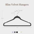 Velvet Hangers 200 Pack, 17.5" Non-Slip Clothes Hangers, Black - Image 2