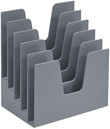 Acrimet 5 Section Incline File Sorter Organizer, Desktop Mail Holder Silver by Organizingyourlife