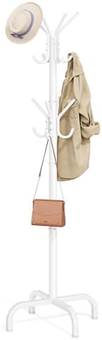 SONGMICS Coat Rack Freestanding, Steel Stand with 16 Hooks and 4 Legs by SONGMICSbySONGMICSHOME