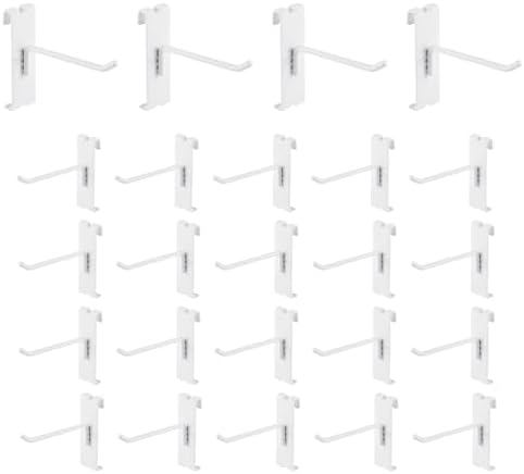 Polmart Heavy Duty 4" Gridwall/Grid Panel Hooks, White (24-Pack, 4-inch) by Polmart