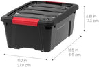IRIS USA 6-Pack 13 Quart Storage Bins with Lids, Black - Image 2