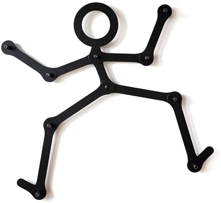 Three by Three Seattle Minimalist Wall-Mounted Coat Rack, Black Metal by ThreebyThreeSeattle
