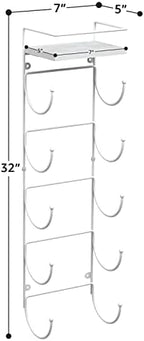 Sorbus Wall Towel Rack, 5-Tier Wood Shelf, Wall Mounted (White) - Image 2