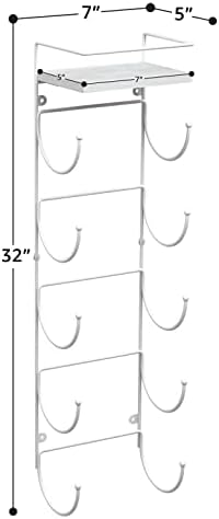 Sorbus Wall Towel Rack, 5-Tier Wood Shelf, Wall Mounted (White) - Image 2