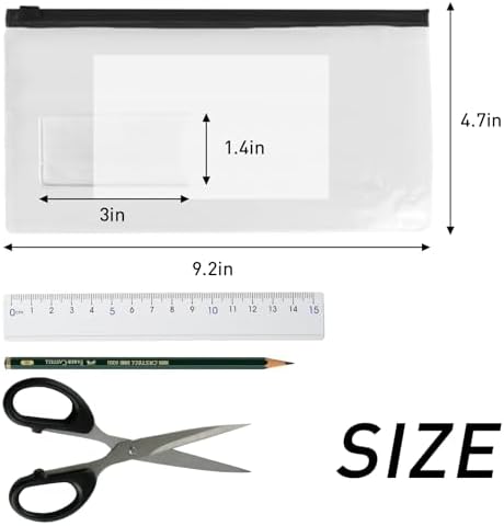 Clear Plastic Envelopes 100 Pcs Zipper Pouches Label Pocket - Image 2