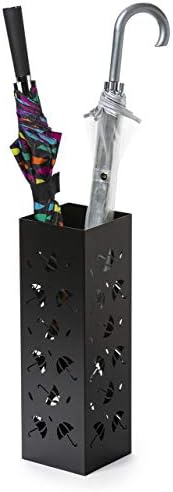 Mango Steam Metal Square Tall 19.5" Umbrella/Cane/Walking Stick/Wrapping Paper Holder, Stand, Rack Organizer (Brollies Black) - Image 2