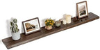 FLYJOE Floating Shelves for Wall Decor, Rustic Solid Elm Wood Live Edge Floating Shelves Wall Mounted, Wall Shelves with Invisible Bracket for Living Room Bathroom Bedroom Kitchen, 55 Inch, Walnut by FLYJOE