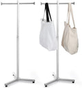 Blulu 2 Pcs Heavy Duty Adjustable Shopping Bag Rack Metal Rack for Retail Store Chrome Handbag Display Stand for Trade Show Boutique Small Business, 45 Inch (Silver) by Blulu