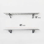 SafeRacks Steel Garage Wall Shelves 2-Pk w/Hooks, 500lb, Hammertone (18x48) - Image 3