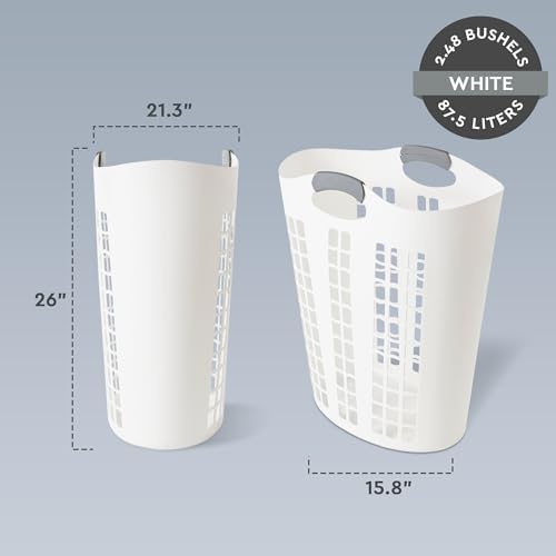 Gracious Living 2 Pack Easy Carry Flex Hamper, Large 87.5L Laundry Basket - Image 2