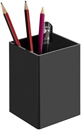 NIUBEE Black Acrylic Pen Holder 4 Pack, Desktop Pencil Cup Stationery Organizer for Office Desk Accessory - Image 3