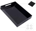 Black Tray 16x12” with Cut Handles - Large Plastic Tray for Ottoman Coffee Table, Kitchen, Office & Serving Guests - Modern Countertop Organizer & Ideal Decorative Tray - Image 4