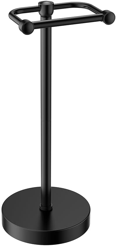 Matte Black Toilet Paper Holder Stand, 4.82 lb Weighted Base, Heavy Duty by KALLYNB