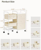 2in1 Baby Diaper Caddy Organizer and Storage Cart with Dividers and Drawers - Image 2