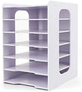 SONGWAY File Organizer for Desk - Desk Organizer for Document, Multifunctional 7 Tier Vertical File Holder, Paper Holder Organizer, Desktop File Organizer for Home Office School Decorations, White by SONGWAY