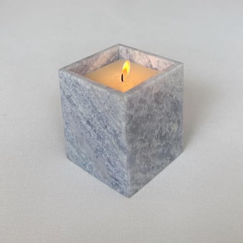 Natural Marble Stone Square Storage Container Empty Vessel Holder Cup for Candle/Pens/Sundries items (Blue Crystal Marble) - Image 5