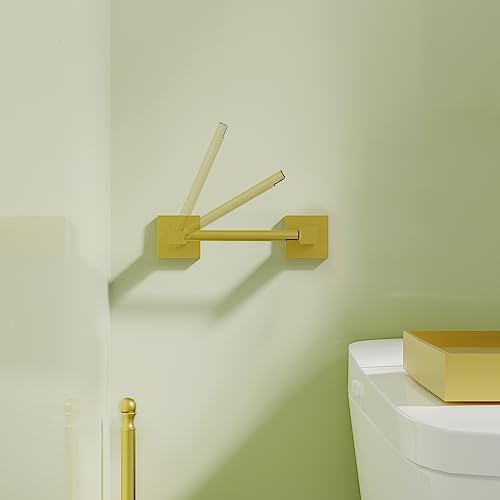 RUACQ Brushed Gold Toilet Paper Holder & Towel Ring, Bathroom Accessories - Image 2