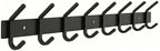 Coat Rack Wall Mount – 24 Inch Stainless Steel Hook Rail with 8 Double Coat Hooks for Hanging – Wall Mounted Entryway Organizer for Coats, Hats, Bags, Towels, Robes, Bedroom or Bathroom - Black by SAYONEYES